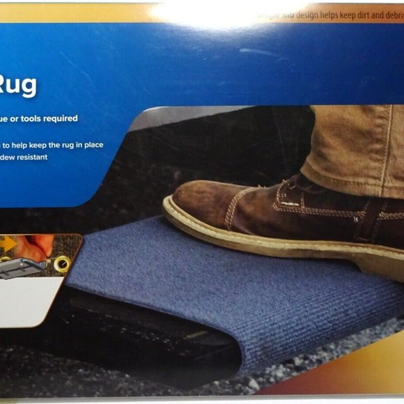 RV Entrance Mat Happy Camper & 2 New Camco Black Wrap Around RV Step Covers - Picture 4 of 7